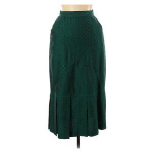 Vintage box pleat diamond green midi skirt